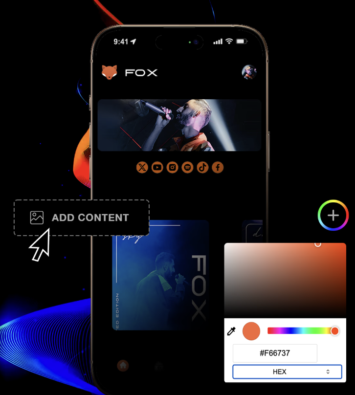 Loop Fans website builder with customizable themes